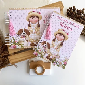 Kit Livro do Bebê e Caderneta de Saúde Boneca de Pano