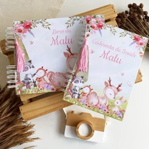 Kit Livro do Bebê e Caderneta de Saúde Bosque Encantado